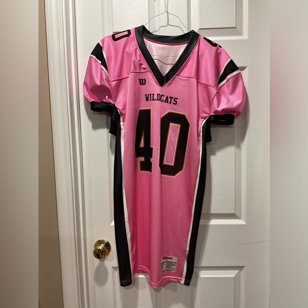 Wildcats #40 football jersey L breast cancer inspired